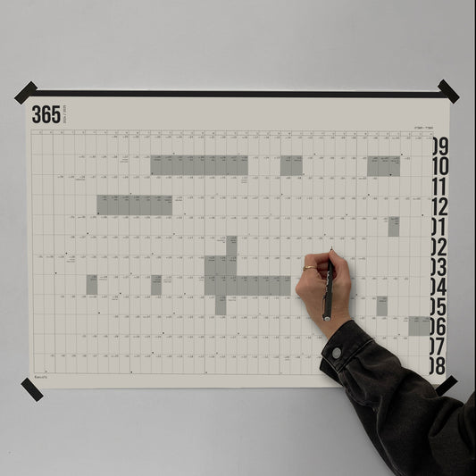 לוח שנה שנתי פוסטר - 2025-2026 - 365-ימים