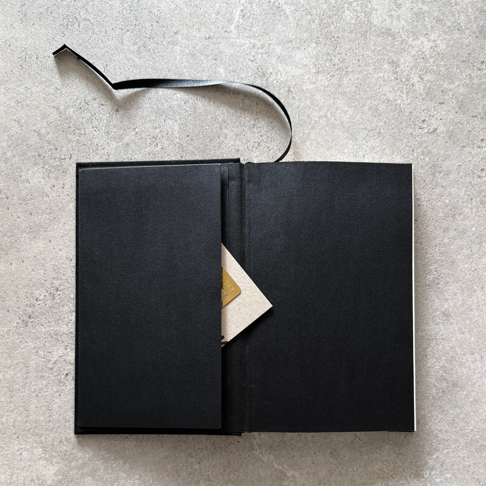 Black Fabric Notebook "Journal" Print