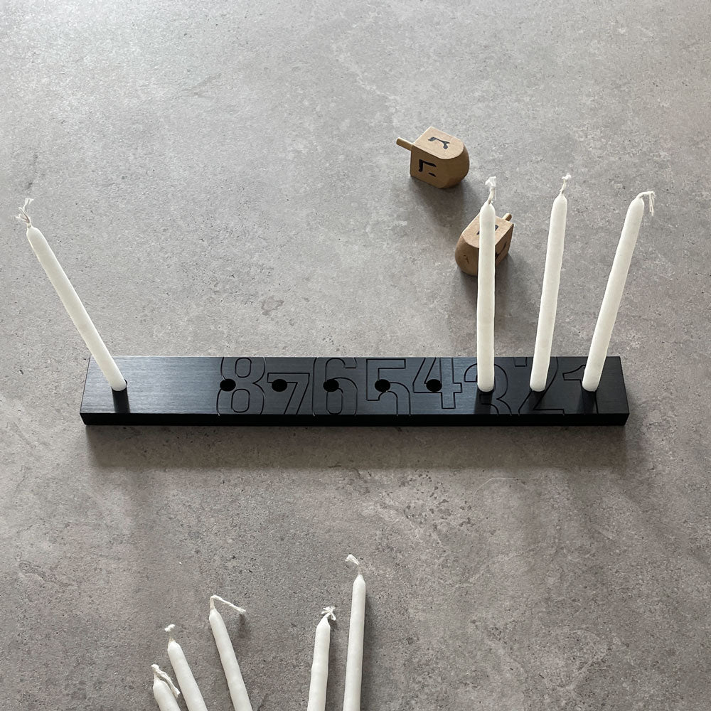 Hannukah Menorah - Silver Aluminium