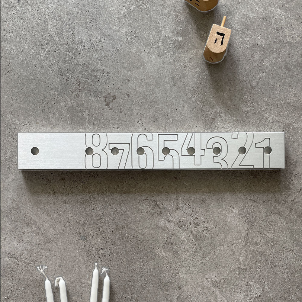 Hannukah Menorah - Gold Aluminium