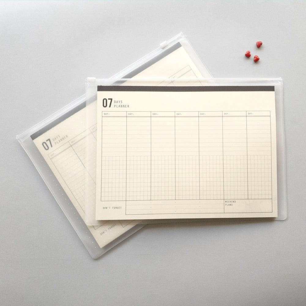 KaRiniTi Design studio, Obsessions with stationery products and paper goods. 7 Days Weekly Planner Notepad Paper Block