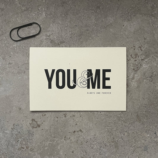 כרטיס ברכה - YOU & ME