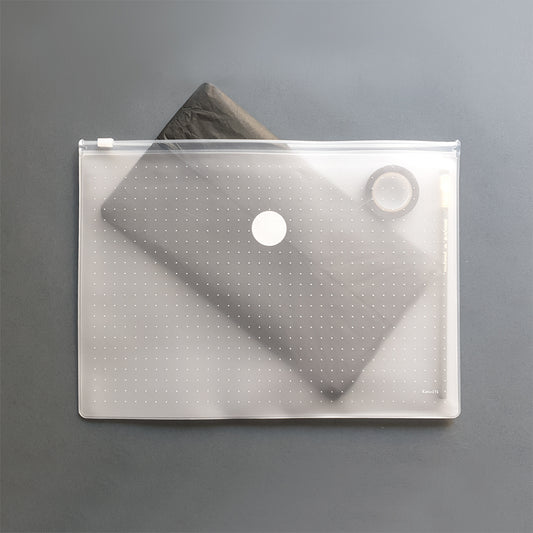 Transparent printed Zip Case - the magic pouch.  Perfect for storing and organizing all those items that always seem to find their way to the bottom of your bag!  Pens and pencils, makeup, jewelry, credit cards anything else you might need a stylish case for.  Made from Transparent EVA material (eco-friendly) with a plastic zipper.     Size large: 24 cm - 33cm / 9.5’’ - 13’’   *Items photographed with the Zip Case are not included.