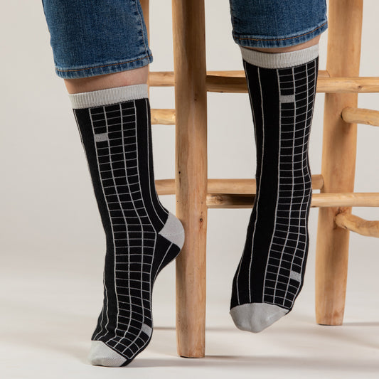 Grid - Unisex Socks Collection by KaRiniTi - Black