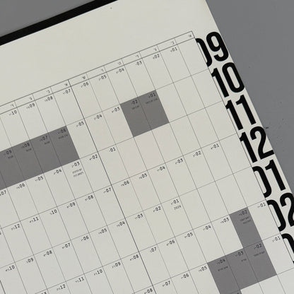 KaRiniTi 365 Day Yearly Planner – right side detail showing month tabs 09 to 02, Jewish holidays highlighted in grey