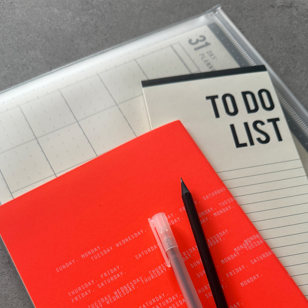 The Do Something Everyday Set by KaRiniTi — notebook, planner, to-do list, pencil and pen