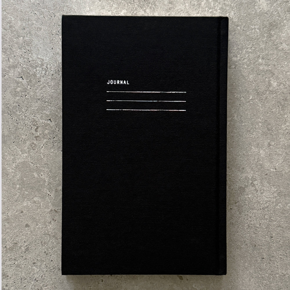 Black Fabric Notebook - Journal Hand-Silk Print – KaRiniTi