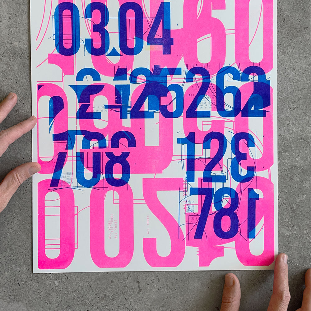 RISO Print - Pink / Blue