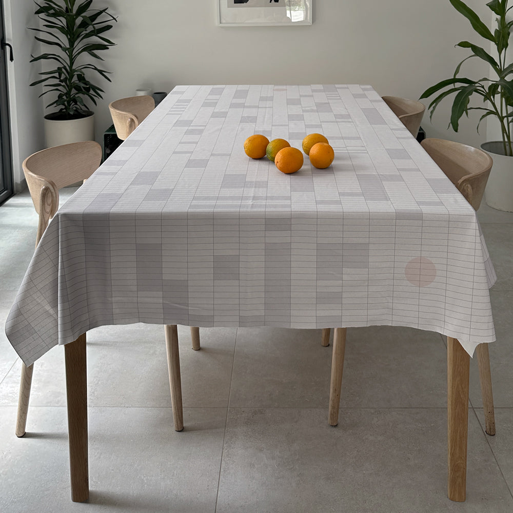 KaRiniTi tablecloth, calendar-inspired design, pink
