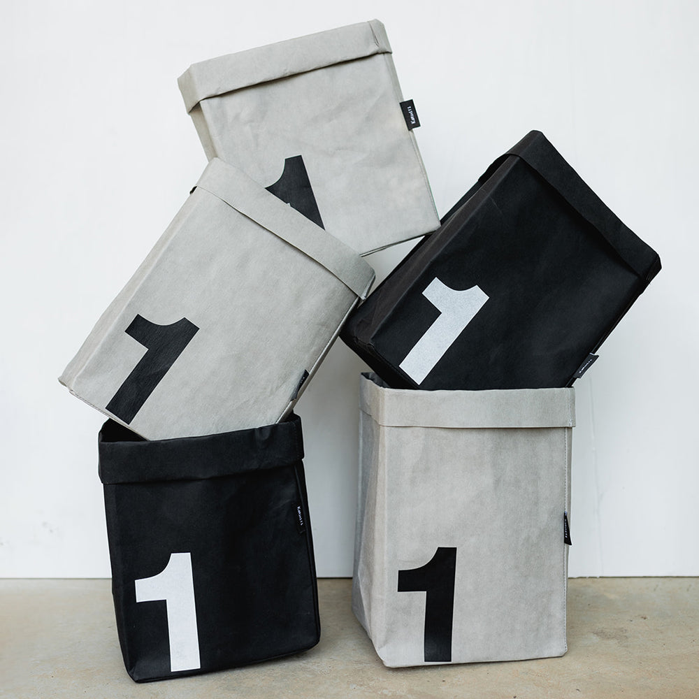 Eco Paper Storage Bag – Small - Black / Grey