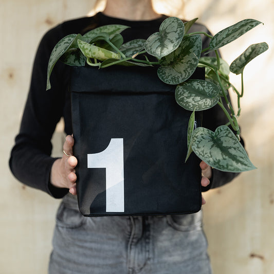 Eco Paper Storage Bag - Small - Black / Grey