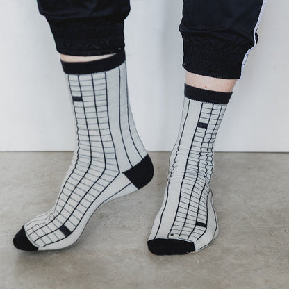 Grid - Unisex Socks Collection by KaRiniTi - White