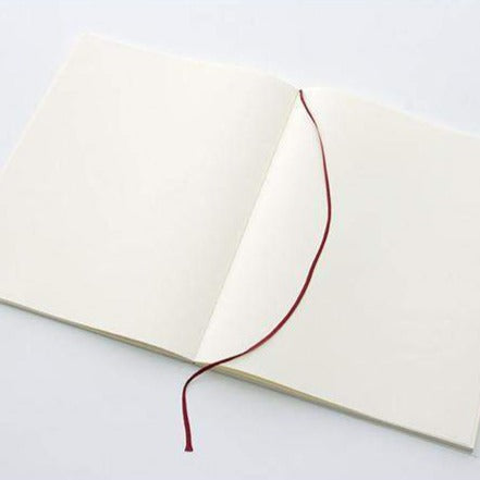 MIDORI MD Notebook A4 - Blank - open spread with ribbon bookmark