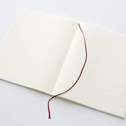 MIDORI MD Notebook A4 - Blank - open spread with ribbon bookmark