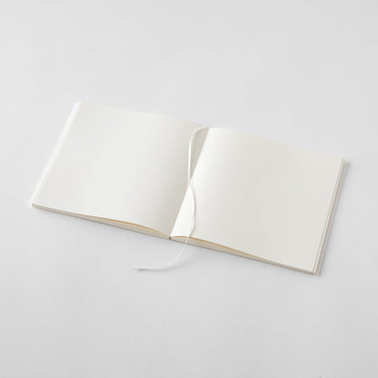 MIDORI MD Notebook Cotton - Blank - open notebook with ribbon bookmark