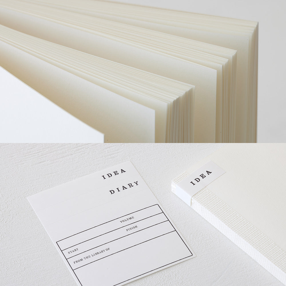 MIDORI MD Notebook Cotton - Blank - page edges and label stickers