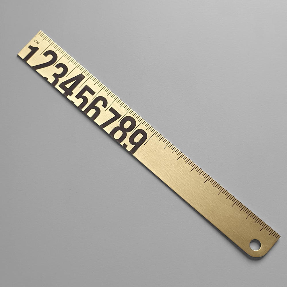 KaRiniTi - Brass Ruler with Black Print  18 cm