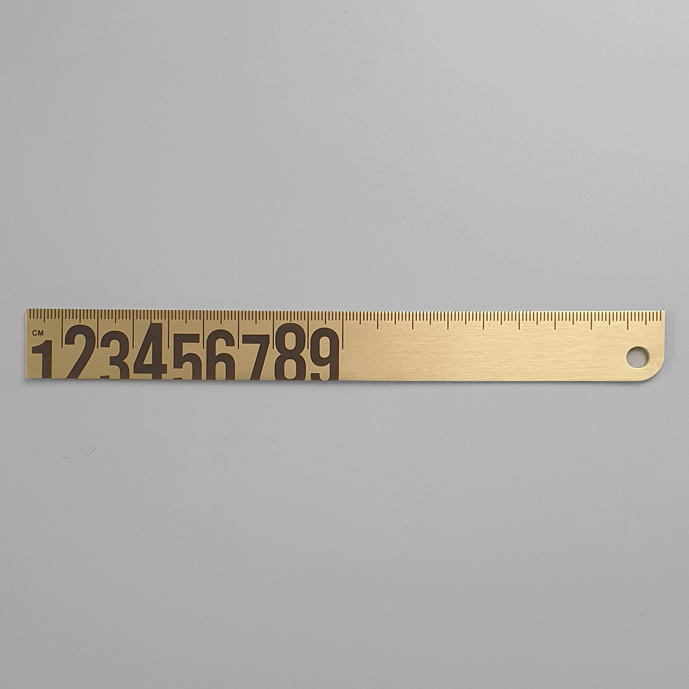 KaRiniTi - Brass Ruler with Black Print  18 cm
