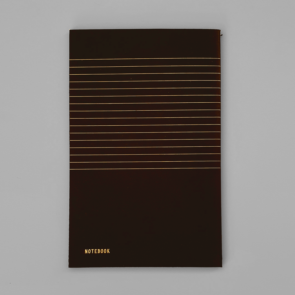 KaRiniTi Black Notebook - Softcover, 40 pages notebooks with Gold foil pattern on the cover.  The inside pages are printed in black on soft creamy 80 gr paper.