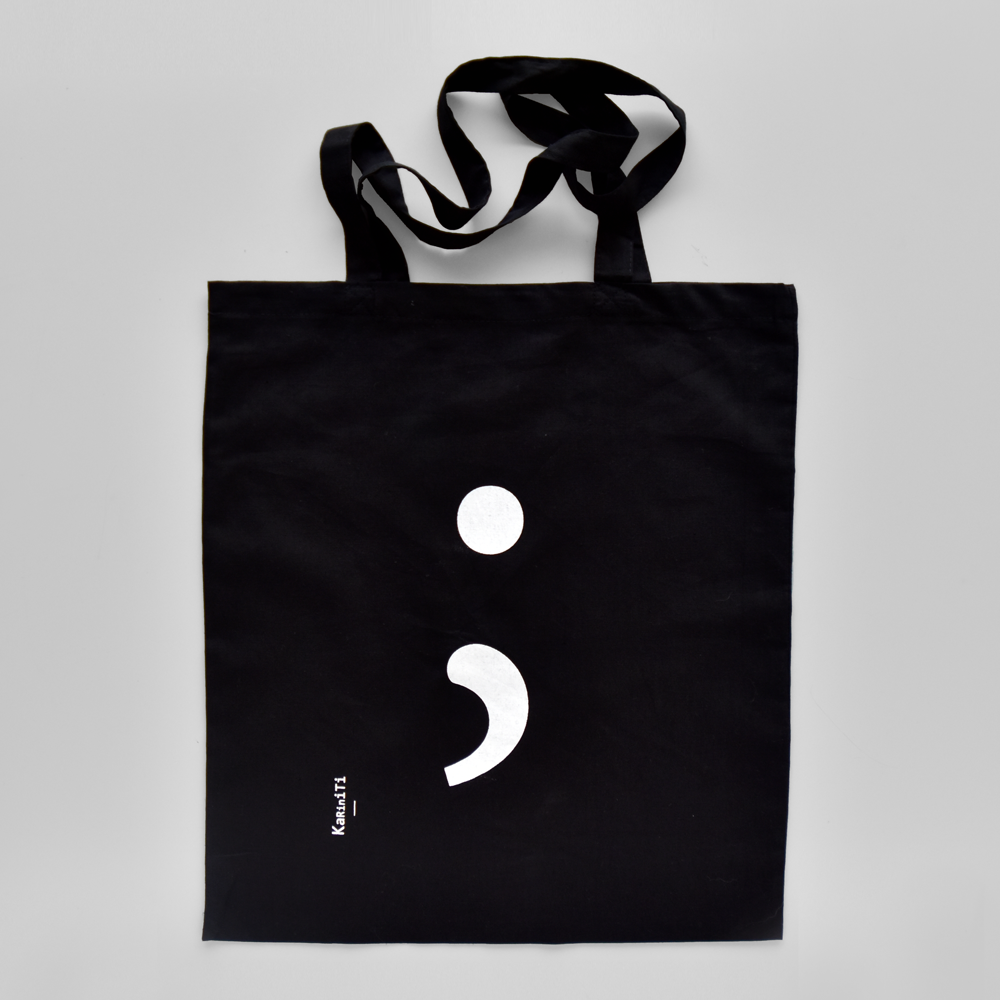 KaRiniTi - Tote Bag - Semicolon Print