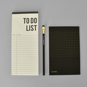 KaRiniTi The Plan and Do Combo ▲ To Do List  ▲ Black Notebook - Lined Paper/ Dot Grid  ▲ Palomino - Blackwing Pencil