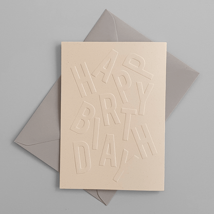 KaRiniTi Greeting card - "HAPPY BIRTHDAY"     ▲ 250 g. ECO Orange Paper   ▲ 10.5-14.5 cm (when folded)  ▲ Soft Gray envelope included     A beautiful way to show you are thinking about the small details.