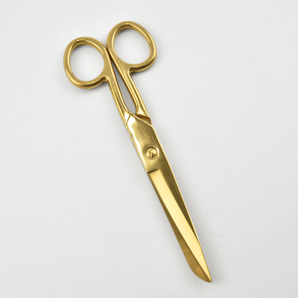 KaRniTi - Stainless Steel Scissors    ▲ Size: 18 cm   ▲ Weight: 96 gr.  ▲ Colors: Gold / Silver  ▲ Material: stainless steel