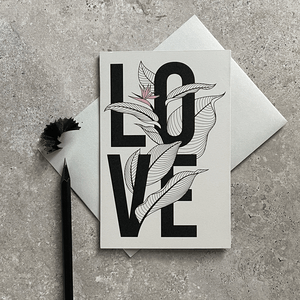 KaRiniTi - Greeting card - "LOVE LEAF"     ▲ 250 g. ECO gray Paper   ▲ 10-15 cm (when folded)  ▲ Soft Gray envelope included     A beautiful way to show you are thinking about the small details.